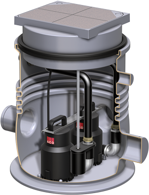 Opvoerinstallatie voor afvalwater Sinkamat-K duo