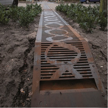 ExoDrain lijngoot komt uit in wadi