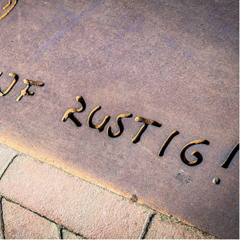 Kunstwerk verwerkt in roosterafdekking Kunstwerk verwerkt in roosterafdekking