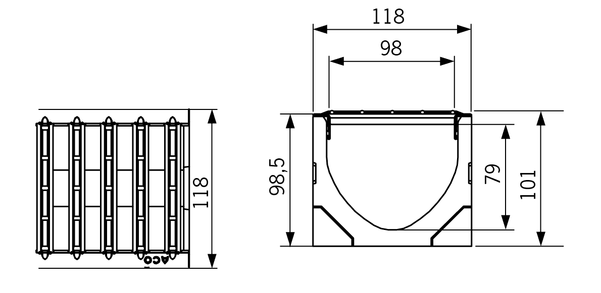 ACO Euroline met vuilvanger