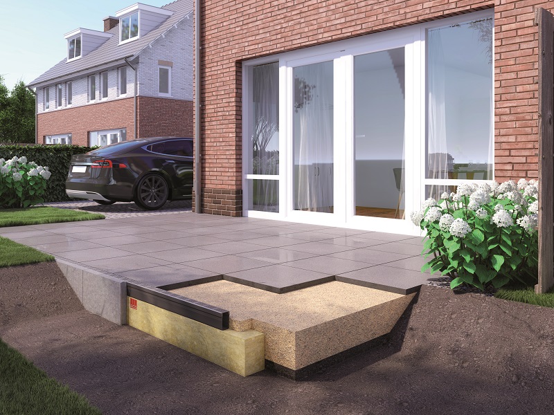 ACO House And Garden Tip 2 - Infiltratie Langs Het Terras Met SlimLine Lijngoot En Infiltratiesysteem RainBloxx