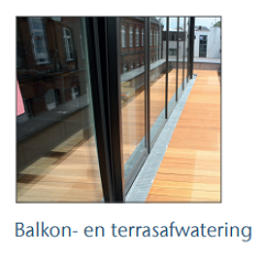 ACO Vlakdakafvoer - Toepassing Afvoer Hemelwater Balkon Terras Afwatering